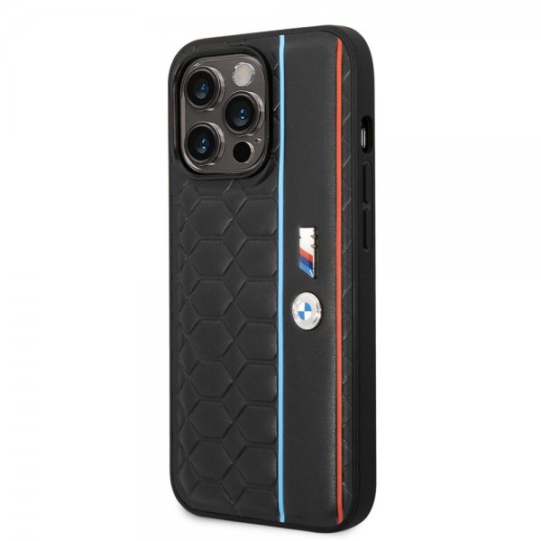 BMW iPhone 14 Pro Max Deksel Hexagonal Pattern Svart