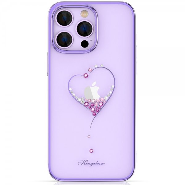 Kingxbar iPhone 14 Pro Max Deksel Hjertemønster Lilla