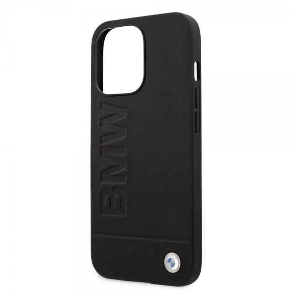 BMW iPhone 14 Pro Max Deksel Hot Stamp Metal Logo Svart