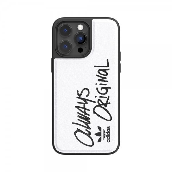Adidas iPhone 14 Pro Max Deksel Inlay Embroidery Case Hvit Svart