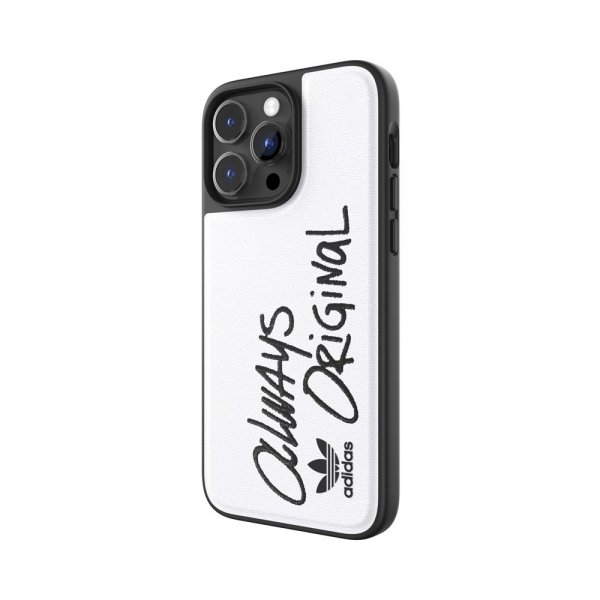 Adidas iPhone 14 Pro Max Deksel Inlay Embroidery Case Hvit Svart