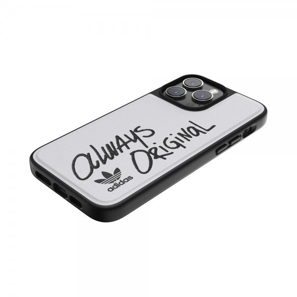 Adidas iPhone 14 Pro Max Deksel Inlay Embroidery Case Hvit Svart
