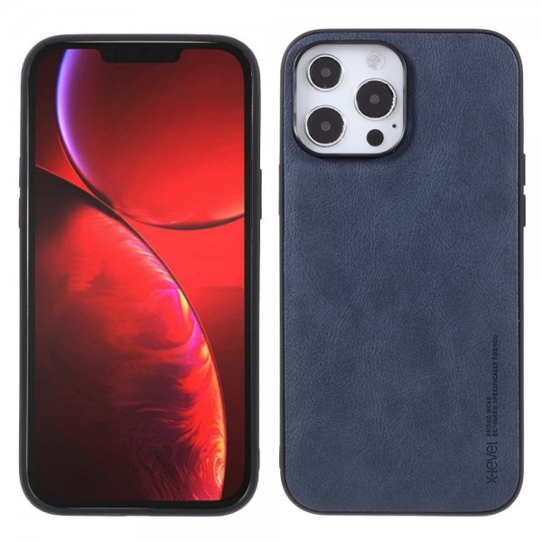X-Level iPhone 14 Pro Max Deksel Skinntekstur Blå