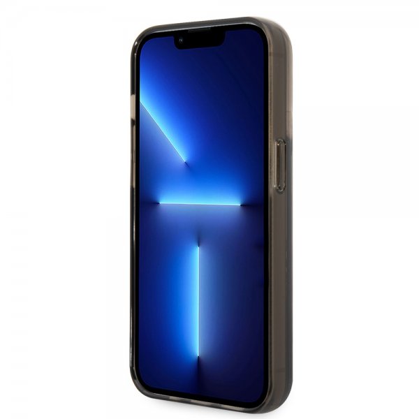 Karl Lagerfeld iPhone 14 Pro Max Deksel Liquid Glitter Translucent Svart