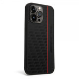 AMG iPhone 14 Pro Max Deksel Liquid Silicone Carbon Pattern Svart