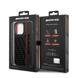 AMG iPhone 14 Pro Max Deksel Liquid Silicone Carbon Pattern Svart