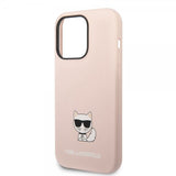 Karl Lagerfeld iPhone 14 Pro Max Deksel Liquid Silicone Choupette Rosa