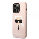 Karl Lagerfeld iPhone 14 Pro Max Deksel Liquid Silicone Karl MagSafe Rosa