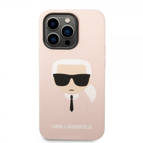 Karl Lagerfeld iPhone 14 Pro Max Deksel Liquid Silicone Karl Rosa