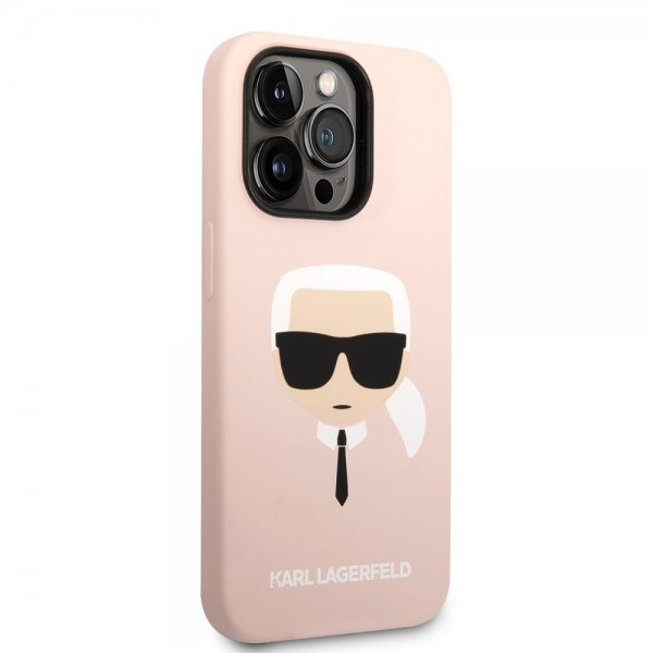 Karl Lagerfeld iPhone 14 Pro Max Deksel Liquid Silicone Karl Rosa