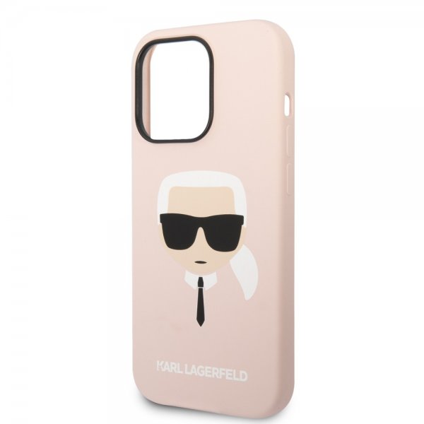 Karl Lagerfeld iPhone 14 Pro Max Deksel Liquid Silicone Karl Rosa