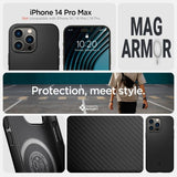 Spigen iPhone 14 Pro Max Deksel Mag Armor MagFit Matte Black