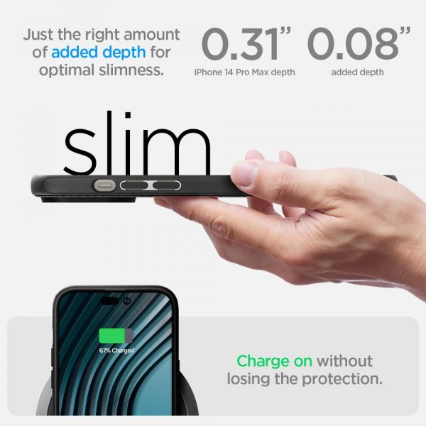 Spigen iPhone 14 Pro Max Deksel Mag Armor MagFit Matte Black