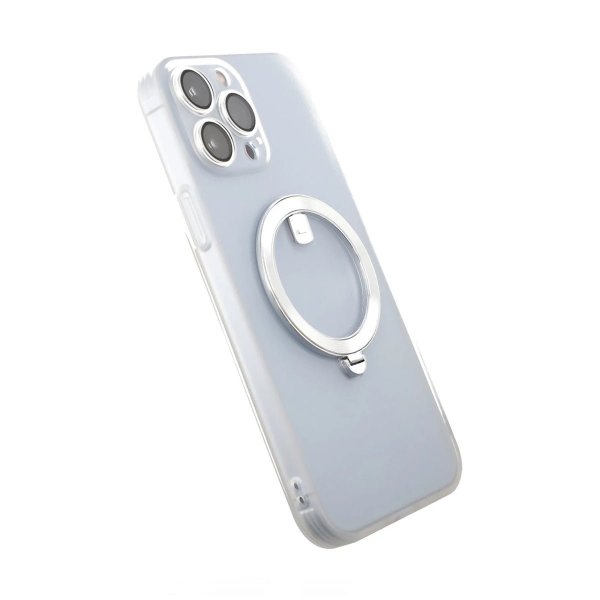Rvelon iPhone 14 Pro Max Deksel Roterbart Stativ Hvit