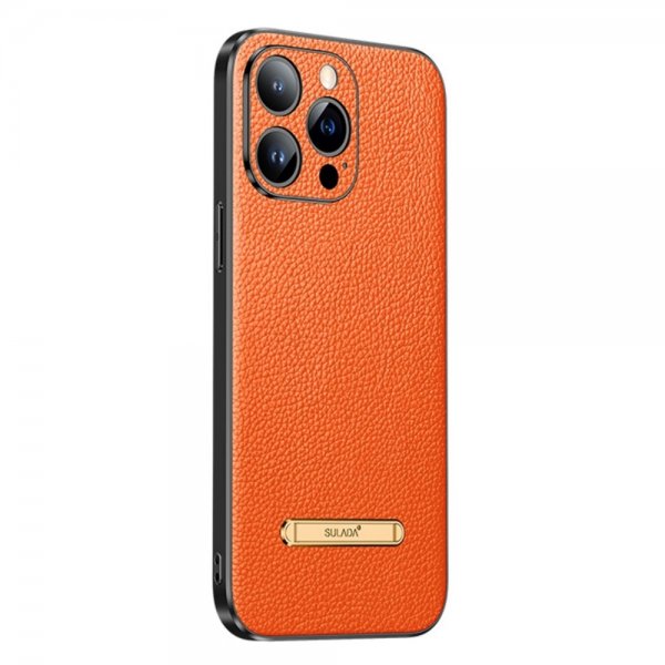Sulada iPhone 14 Pro Max Deksel med Stativ Oransje