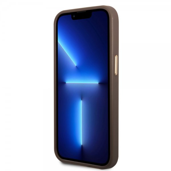 Guess iPhone 14 Pro Max Deksel Metal Plate Logo MagSafe Brun