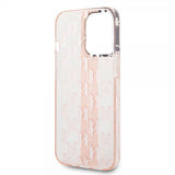 Karl Lagerfeld iPhone 14 Pro Max Deksel Monogram Vertical Stripe Rosa