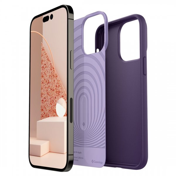 Caseology iPhone 14 Pro Max Deksel Skjermbeskytter Nano Pop 360 Grape Purple