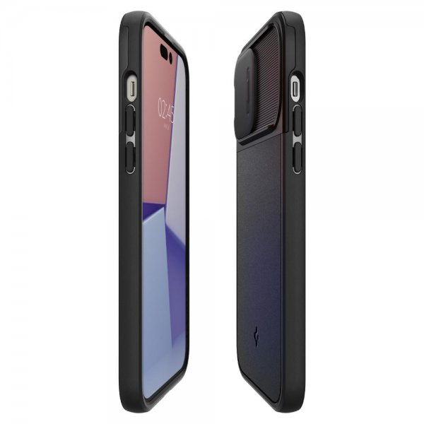 Spigen iPhone 14 Pro Max Deksel Optik Armor MagFit Svart