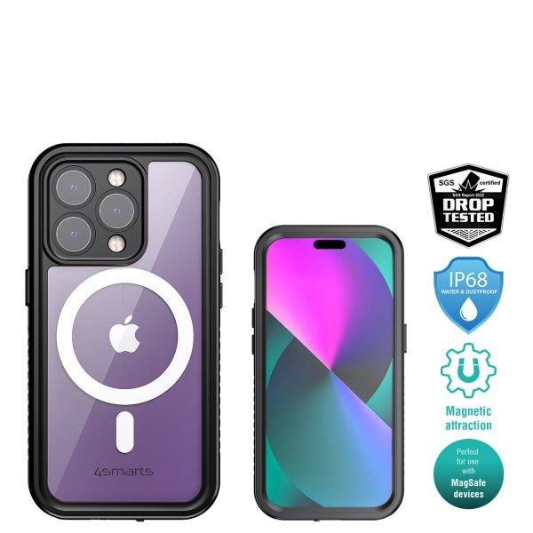 4smarts iPhone 14 Pro Max Deksel Rugged Etui Stark MagSafe Svart