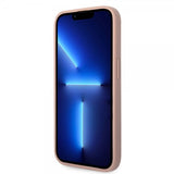 Guess iPhone 14 Pro Max Deksel Saffiano Metal Logo Stripes Rosa