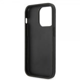 Guess iPhone 14 Pro Max Deksel Saffiano Metal Logo Stripes Svart