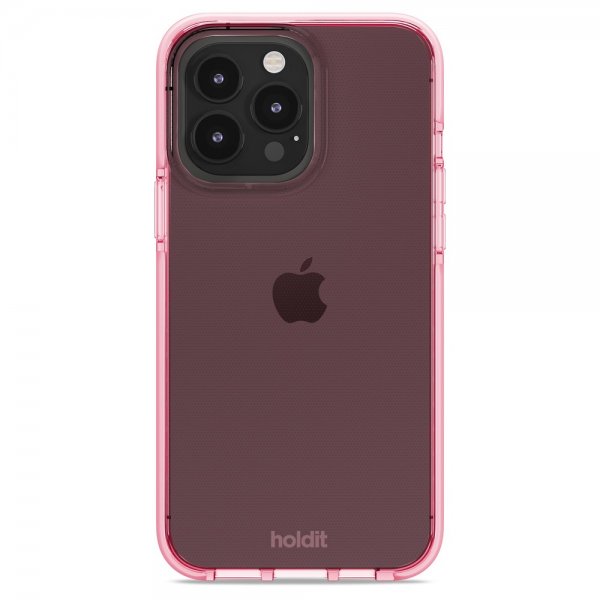 holdit iPhone 14 Pro Max Deksel Seethru Bright Pink