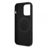 Guess iPhone 14 Pro Max Deksel Silicone Metal Plate MagSafe Svart