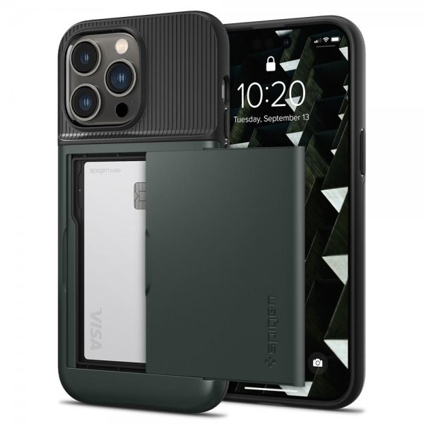 Spigen iPhone 14 Pro Max Deksel Slim Armor CS Abyss Green