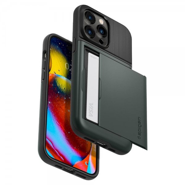 Spigen iPhone 14 Pro Max Deksel Slim Armor CS Abyss Green