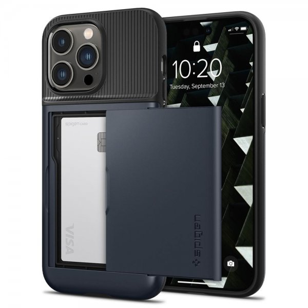 Spigen iPhone 14 Pro Max Deksel Slim Armor CS Metal Slate