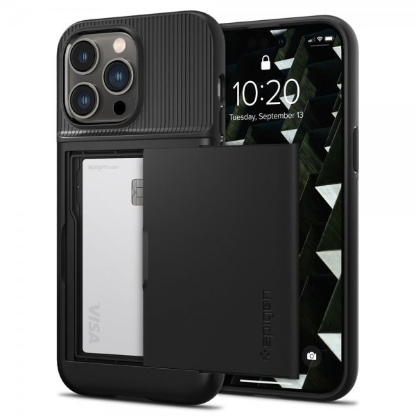 Spigen iPhone 14 Pro Max Deksel Slim Armor CS Svart