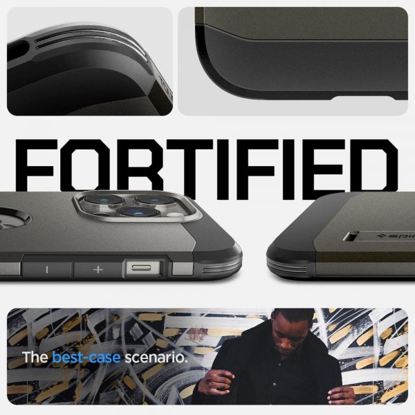 Spigen iPhone 14 Pro Max Deksel Tough Armor MagFit Gunmetal