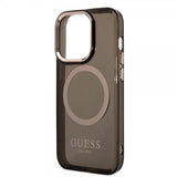 Guess iPhone 14 Pro Max Deksel Translucent MagSafe Svart