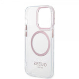 Guess iPhone 14 Pro Max Deksel Transparent MagSafe Rosa Transparent