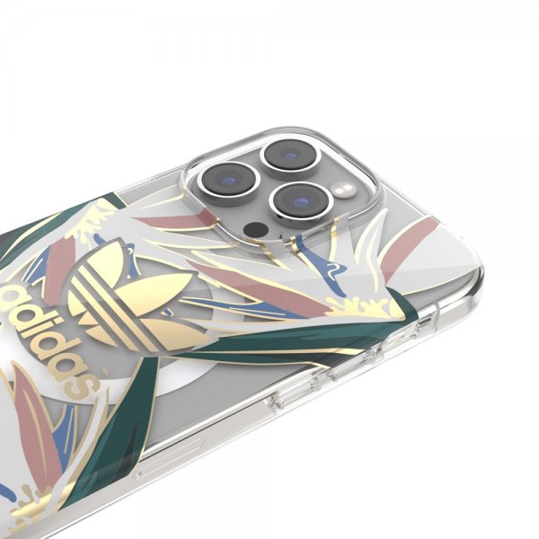 Adidas iPhone 14 Pro Max Deksel Trefoil Klar Etui MagSafe Gold