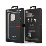 BMW iPhone 14 Pro Max Deksel Tricolor Line & Logo Svart