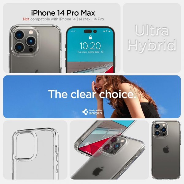 Spigen iPhone 14 Pro Max Deksel Ultra Hybrid Frost Clear