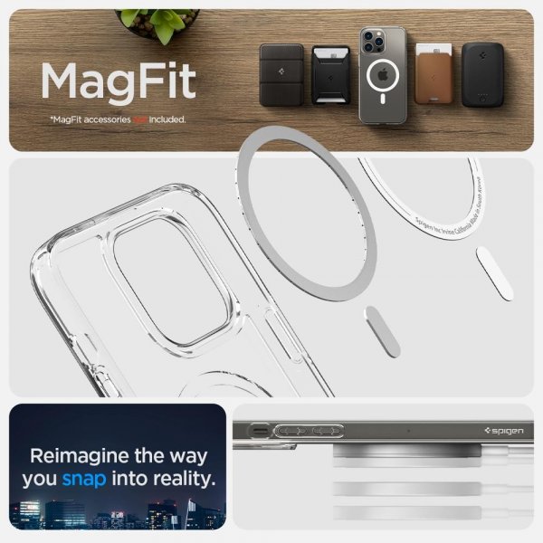 Spigen iPhone 14 Pro Max Deksel Ultra Hybrid MagFit Hvit