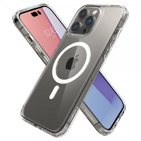Spigen iPhone 14 Pro Max Deksel Ultra Hybrid MagFit Hvit