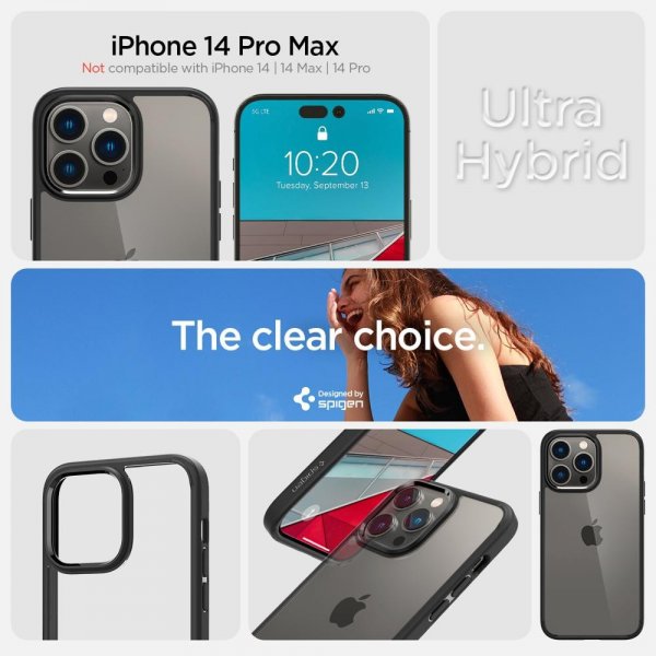 Spigen iPhone 14 Pro Max Deksel Ultra Hybrid Matte Black