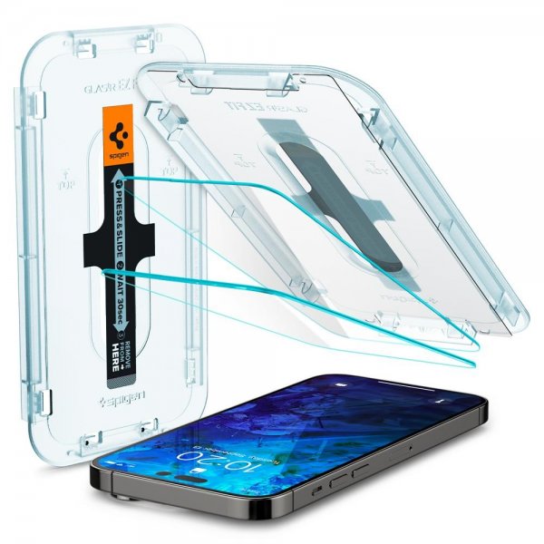 Spigen iPhone 14 Pro Max Skjermbeskytter GLAS.tR EZ Fit 2-pakning