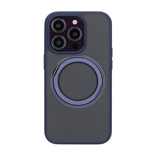 iPhone 14 Pro Deksel Roterbart Stativ Blå