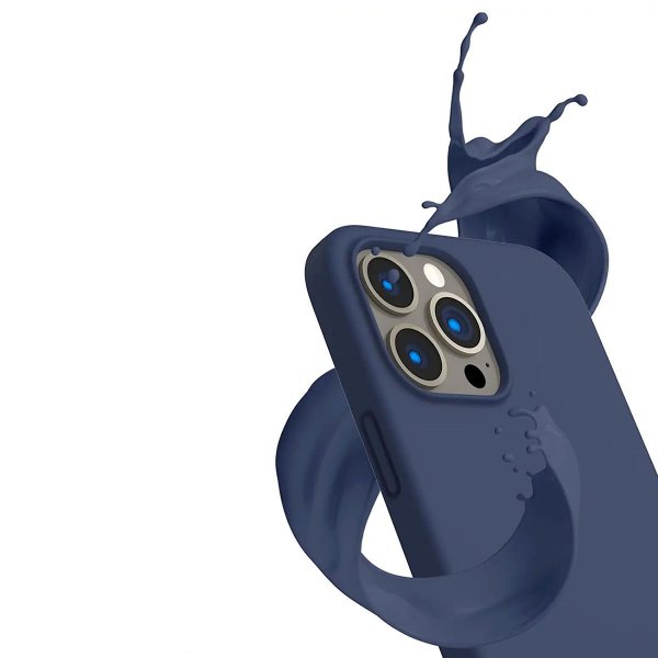 Rvelon iPhone 14 Pro Deksel Silikon Blå