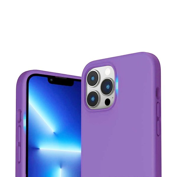 Rvelon iPhone 14 Pro Deksel Silikon Lilla