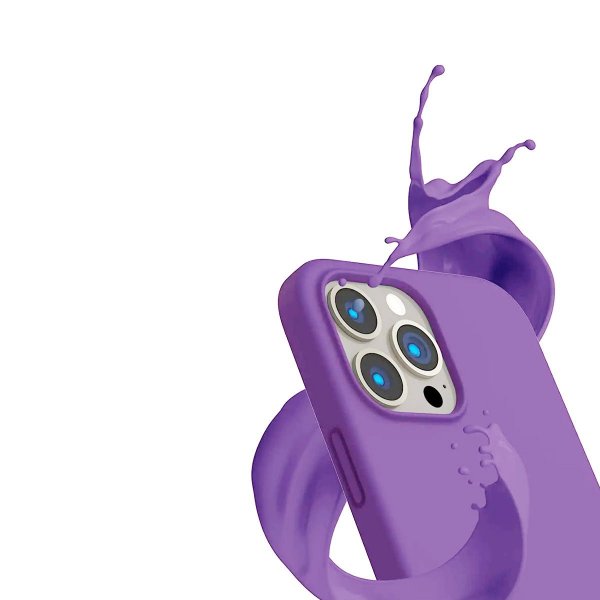 Rvelon iPhone 14 Pro Deksel Silikon Lilla