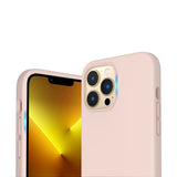Rvelon iPhone 14 Pro Deksel Silikon Sandrosa