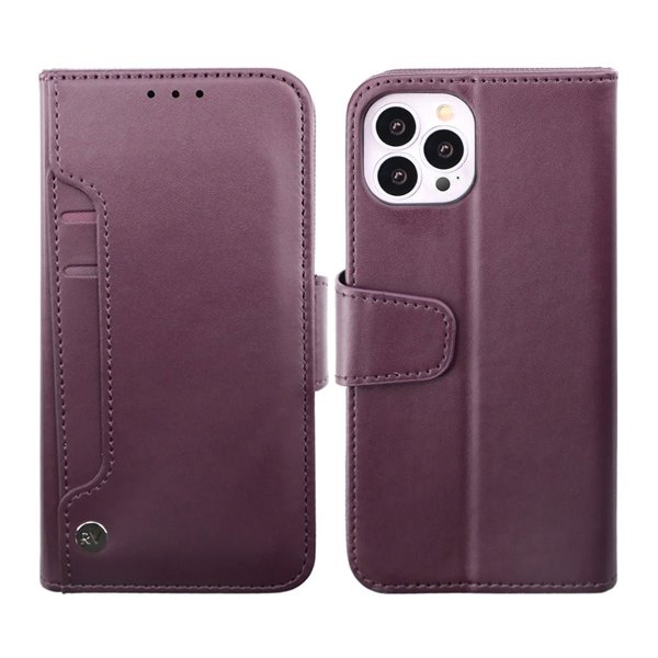 Rvelon iPhone 14 Pro Etui Utbrettbar Kortlomme Lilla