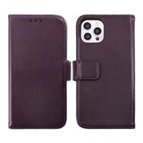 Rvelon iPhone 14 Pro Etui Ekte skinn Kortlommer Lilla