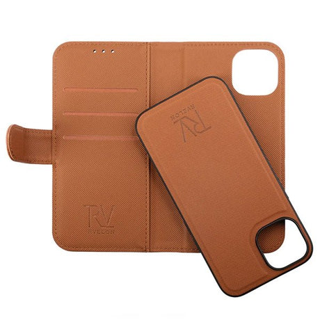 Rvelon iPhone 14 Pro Etui Detachable Wallet Case Brun